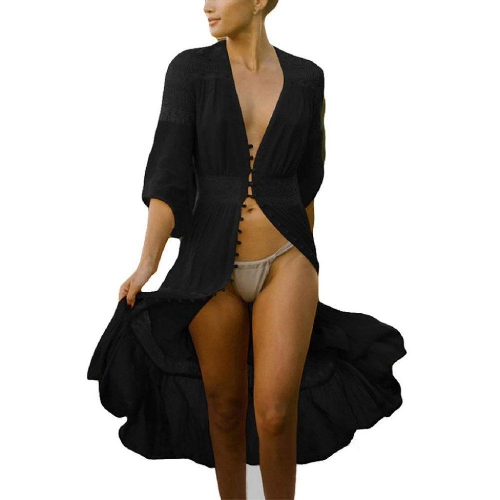 Women's Swimsuit Cover Up Bikini Long Black